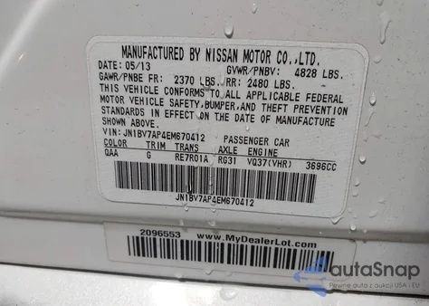 2014 Infiniti Q50 Premium из США, поврежденный, VIN JN1BV7AP4EM670412